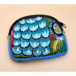 Handmade Guatamalan Embroidered Coin Pouch With Zipper sm2013